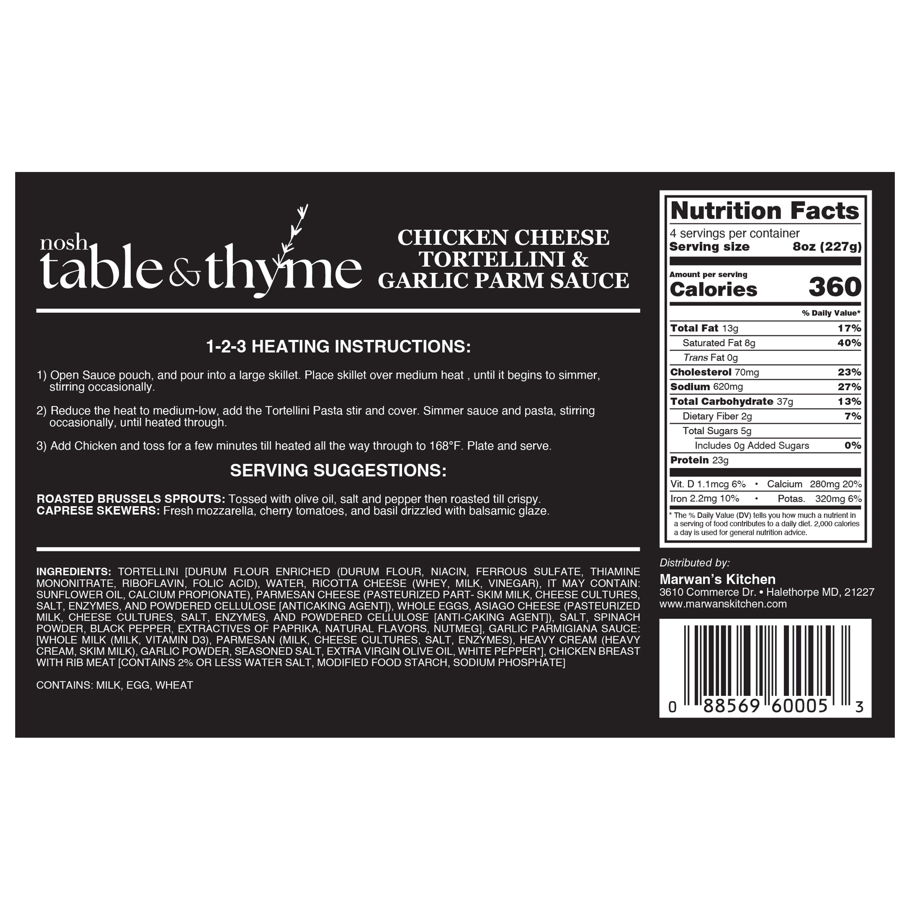 Chicken Cheese Tortellini & Garlic Parm Sauce