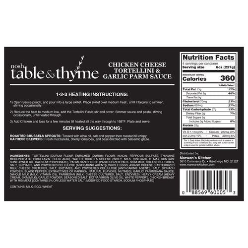 Chicken Cheese Tortellini & Garlic Parm Sauce