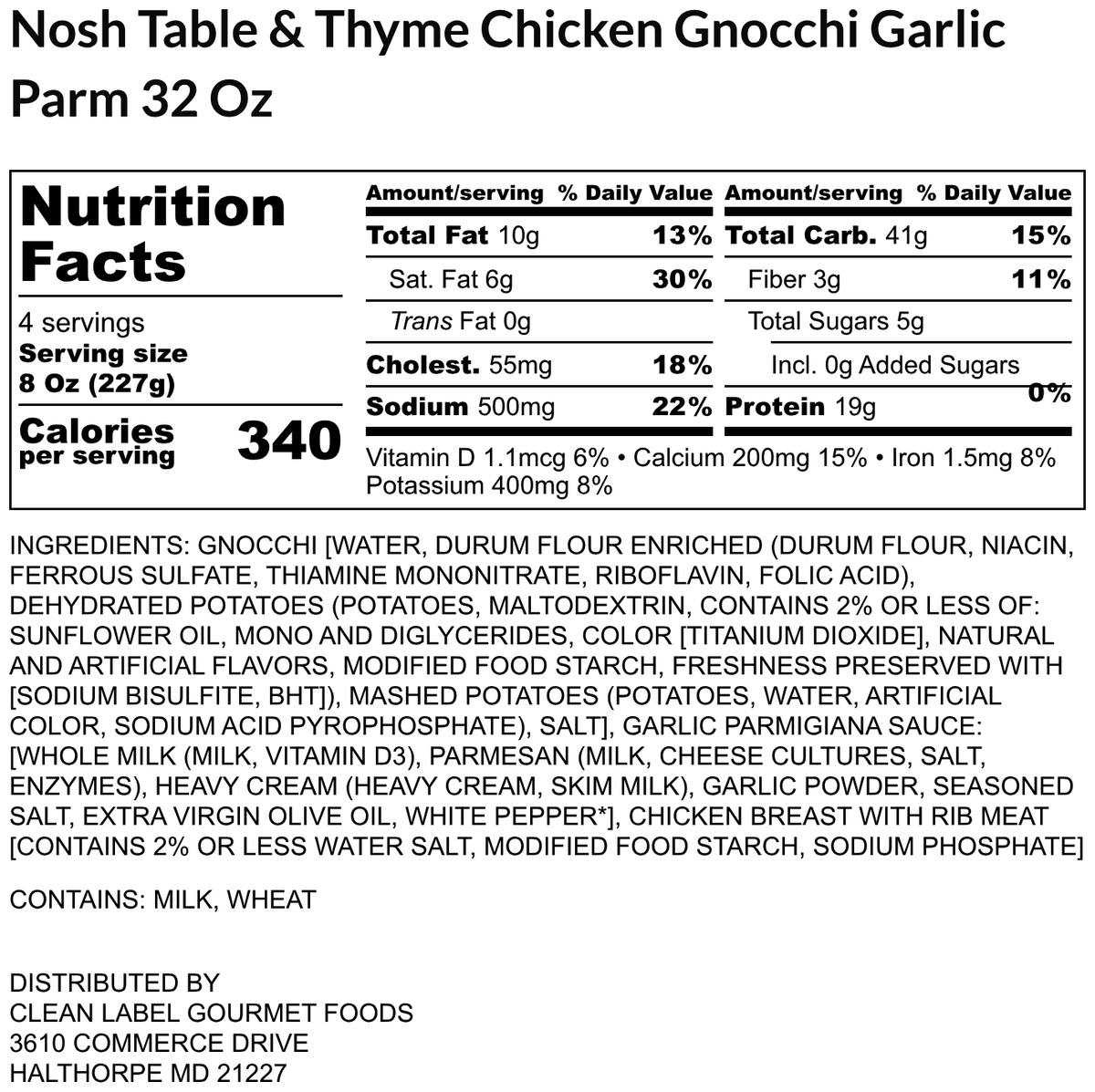 Chicken Gnocchi Garlic Parmigiana